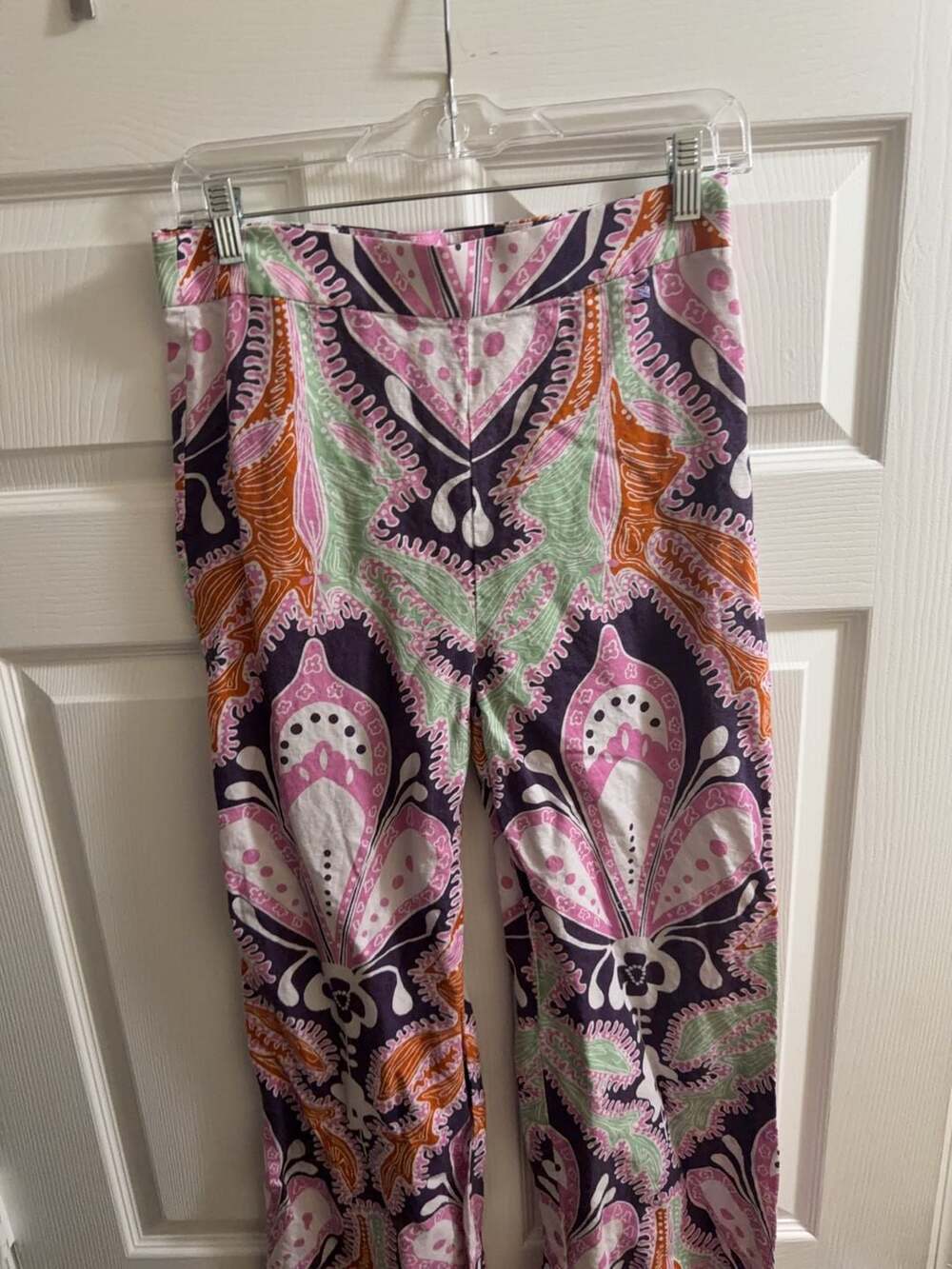 Zara Printed High-Rise Wide Leg Trousers